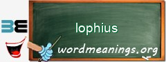 WordMeaning blackboard for lophius